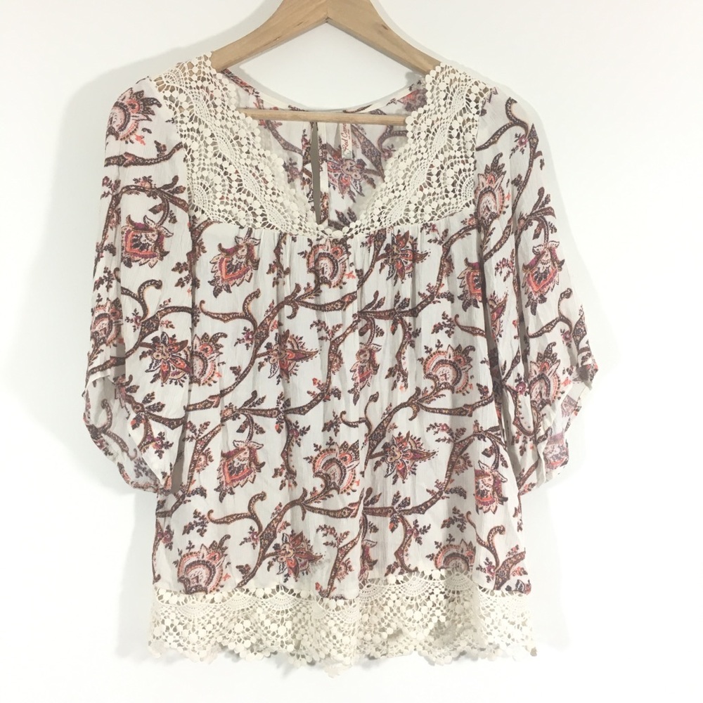 Red Camel Bohemian Bell Sleeve Top